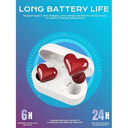 Wireless Earbuds Stylish Heart Shaped - Image 4